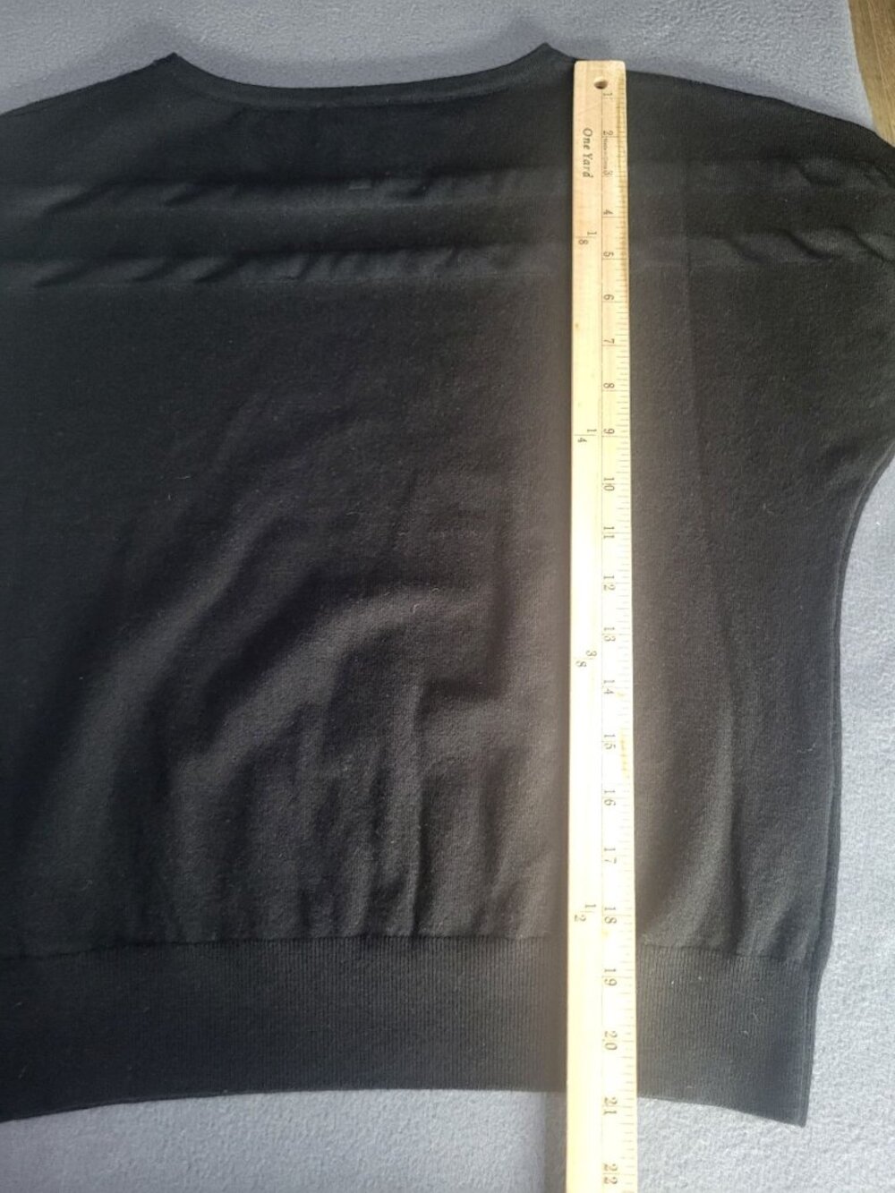 Sioni Black Mesh Inset Stripe Short Sleeved Pullover Sweater Shirt SZ M *FLAWS - Picture 4 of 9